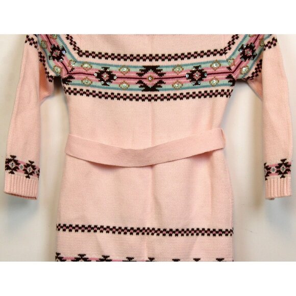 2006 Gymboree Park City Luxe Pink Fair Isle Sweater Duster sz 6 12 NWT Knit - Picture 7 of 9